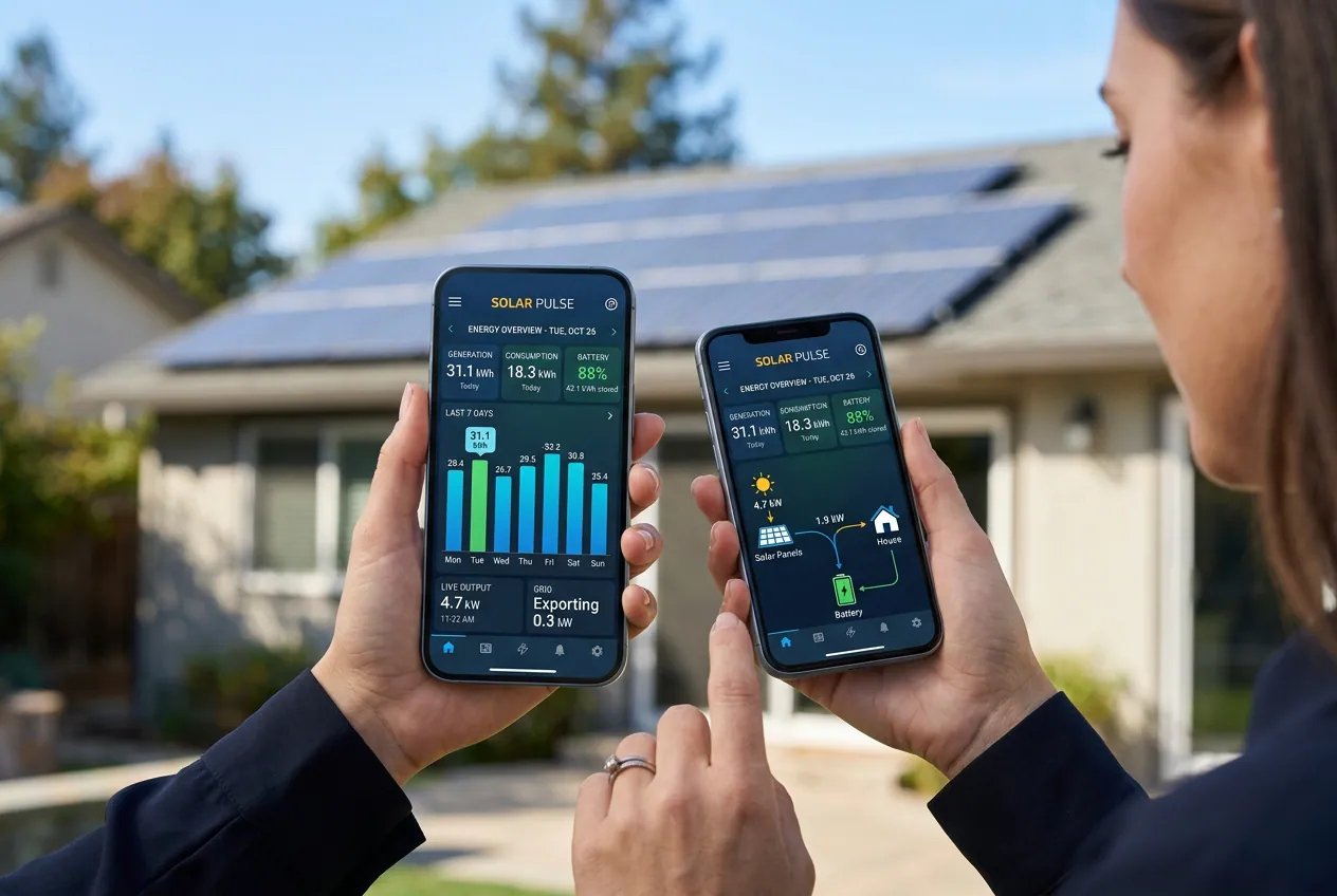 Home energy monitoring for a large rooftop solar system