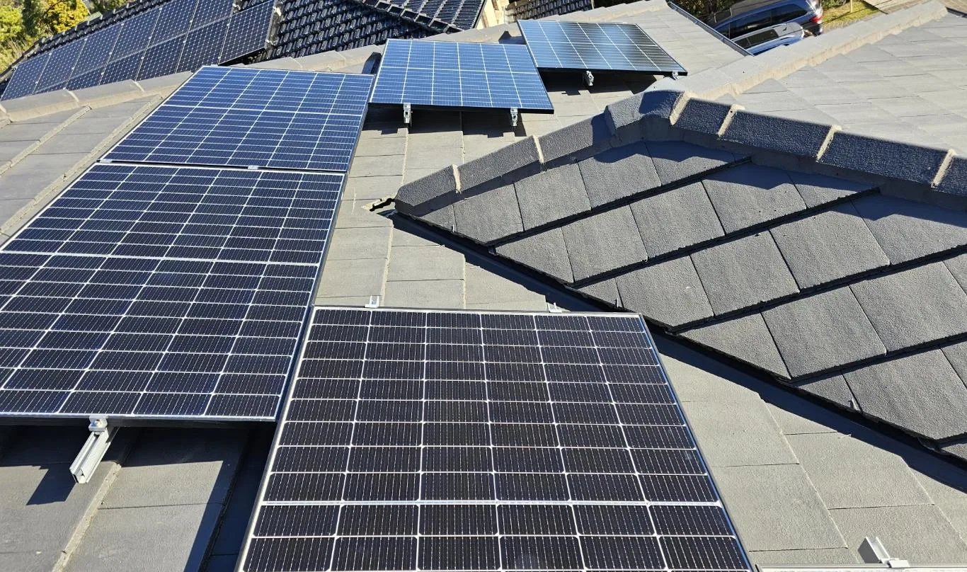 Residential rooftop solar panel installation photographed from the roof, project photo 02