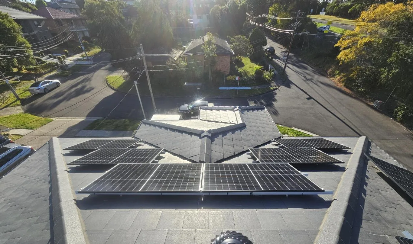 Residential rooftop solar panel installation photographed from the roof, project photo 04