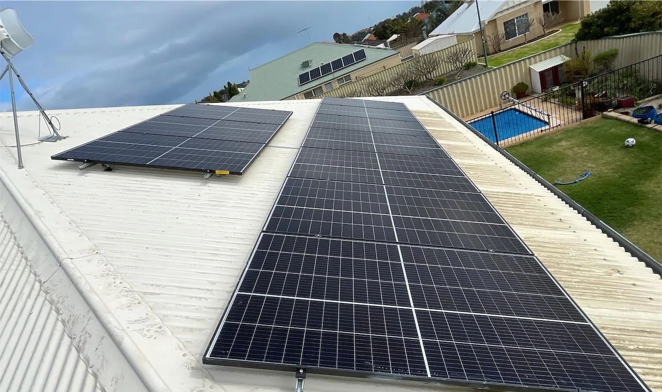 Residential rooftop solar panel installation photographed from the roof, project photo 06