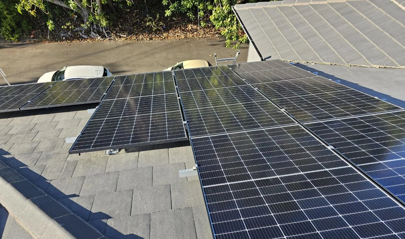 Residential rooftop solar panel installation photographed from the roof, project photo 10
