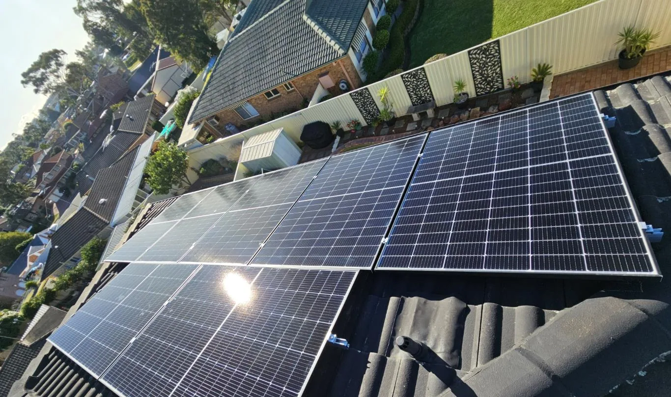 Residential rooftop solar panel installation photographed from the roof, project photo 17