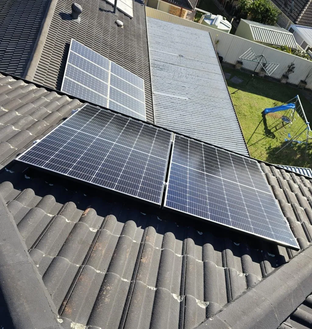 Residential rooftop solar panel installation photographed from the roof, project photo 23