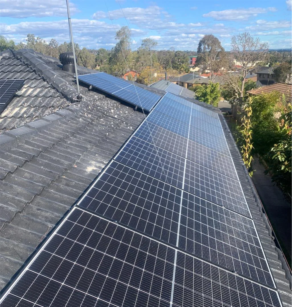 Residential rooftop solar panel installation photographed from the roof, project photo 33