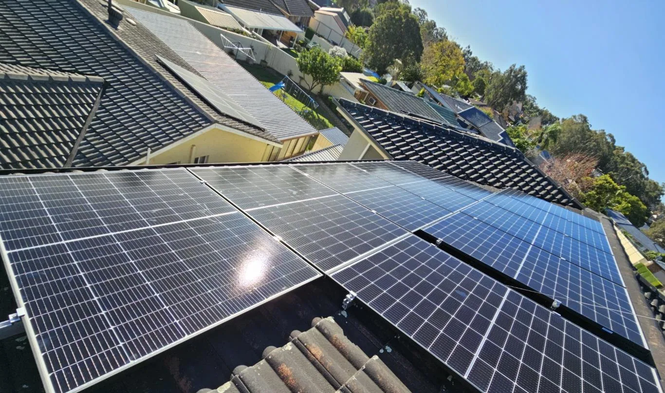 Residential rooftop solar panel installation photographed from the roof, project photo 34