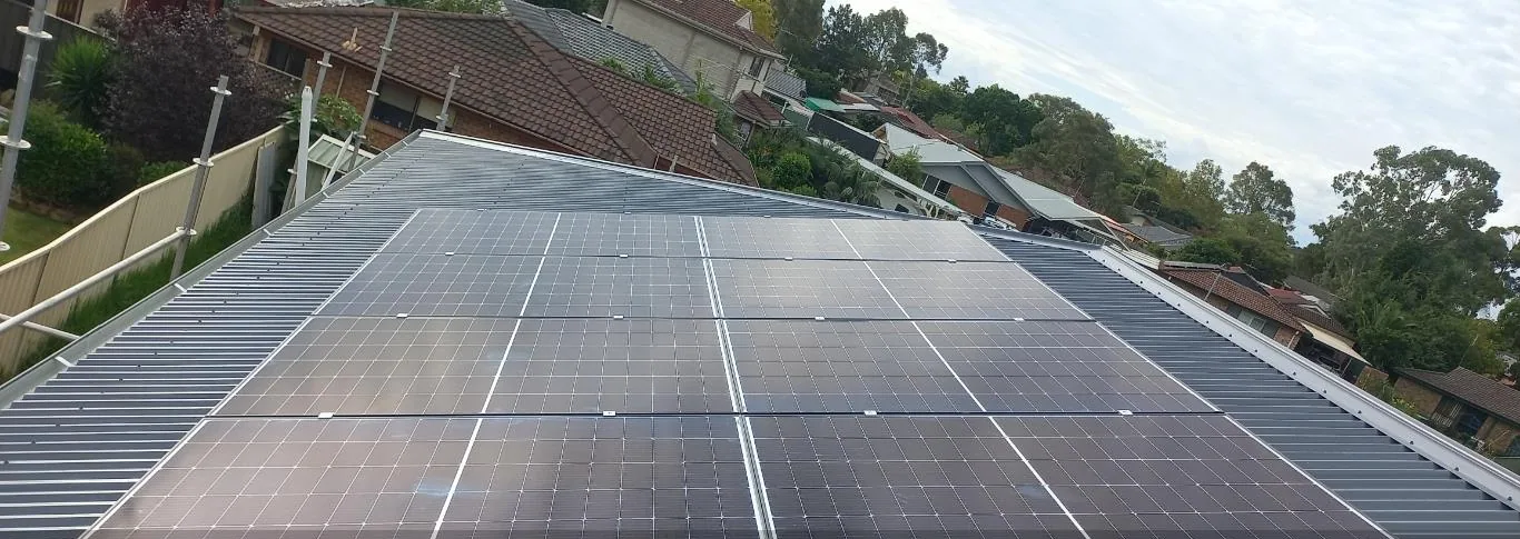 Residential rooftop solar panel installation photographed from the roof, project photo 48