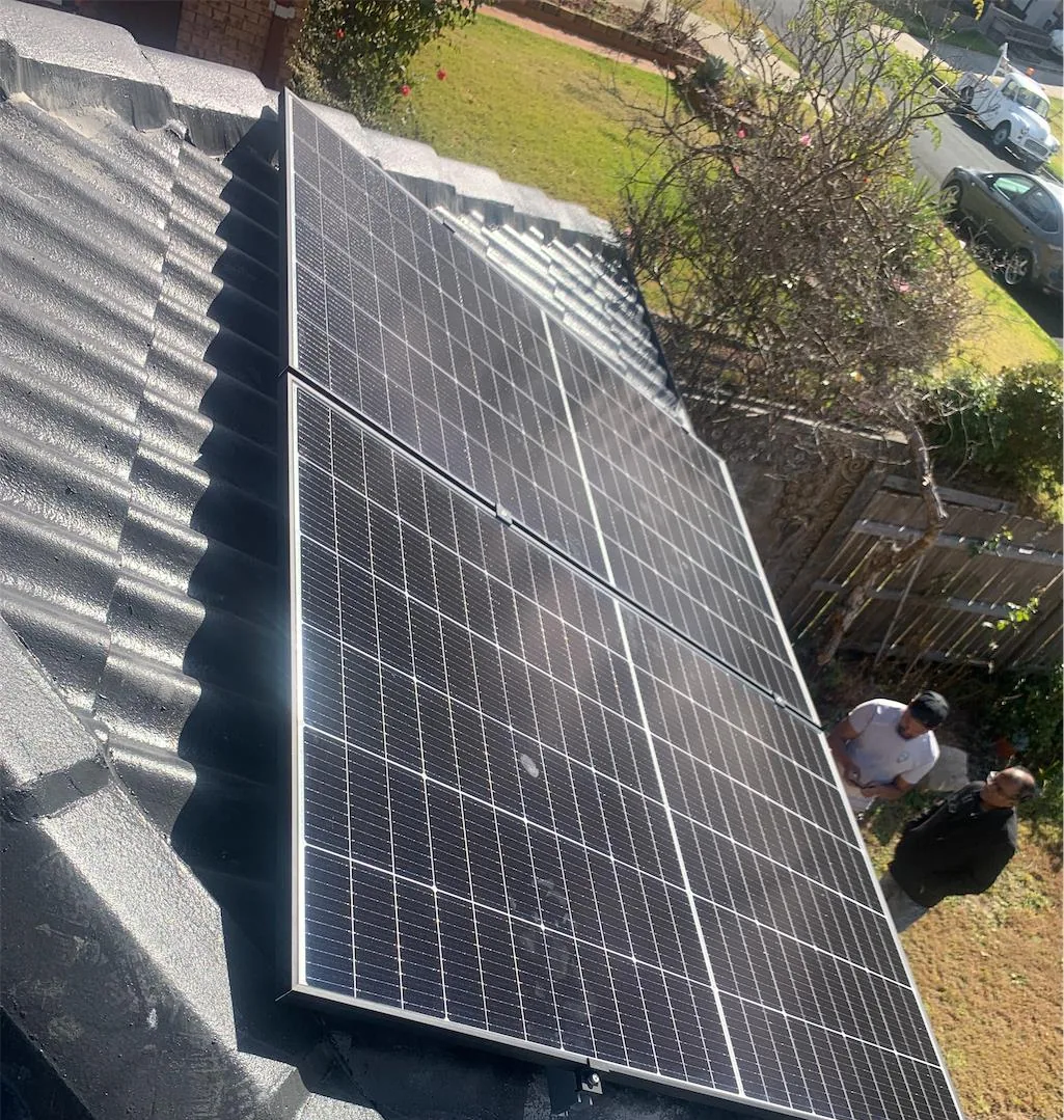 Residential rooftop solar panel installation photographed from the roof, project photo 52