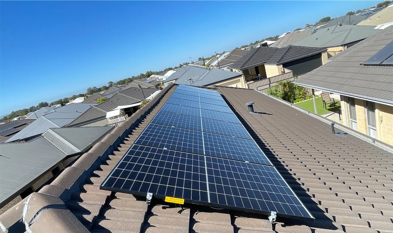 Residential rooftop solar panel installation photographed from the roof, project photo 60