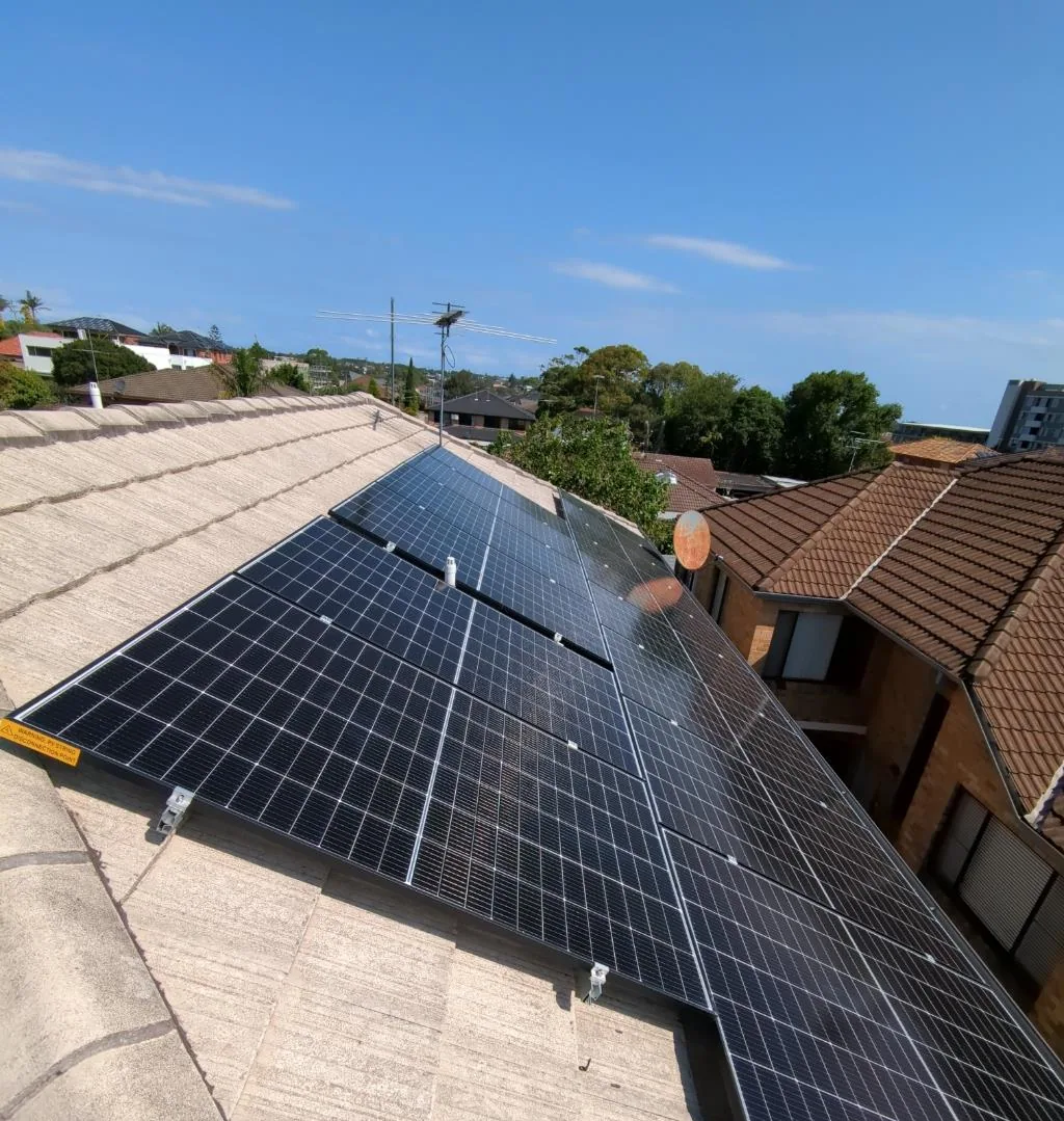 Residential rooftop solar panel installation photographed from the roof, project photo 65